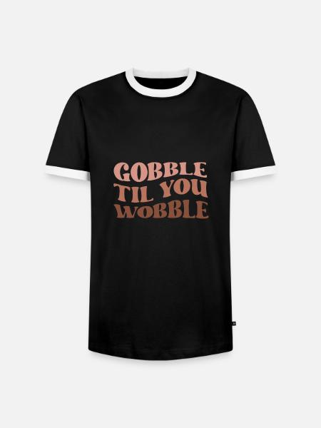 Thanksgiving Gobble til you wobble - Männer Kontrast-T-Shirt - Schwarz/Weiß