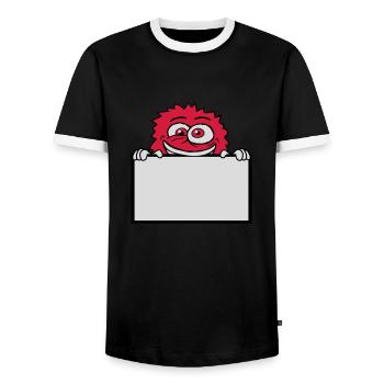 Schild zeigen wahnsinniges Monster - Männer Kontrast-T-Shirt - Schwarz/Weiß - Vorne - AI Model Female 172 light (172cm) & AI Model Male 178 light (178cm)