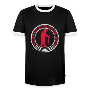 Amusez-vous au travail - T-shirt contrasté Homme - noir/blanc - Devant - AI Model Female 172 light (172cm) & AI Model Male 178 light (178cm)