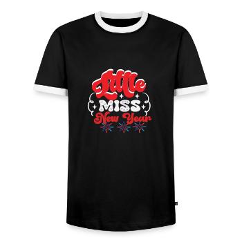 Little Miss New Year - Männer Kontrast-T-Shirt - Schwarz/Weiß - Vorne - AI Model Female 172 light (172cm) & AI Model Male 178 light (178cm)