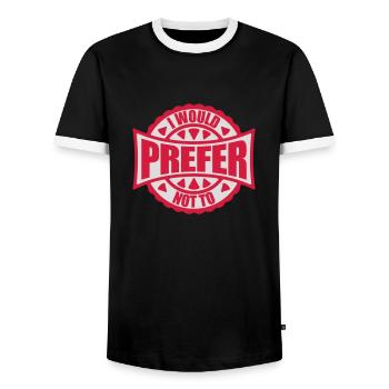 Je préfère ne pas - T-shirt contrasté Homme - noir/blanc - Devant - AI Model Female 172 light (172cm) & AI Model Male 178 light (178cm)