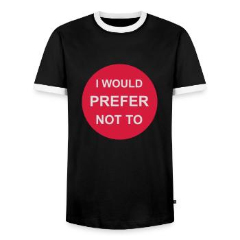 Je préfère ne pas - T-shirt contrasté Homme - noir/blanc - Devant - AI Model Female 172 light (172cm) & AI Model Male 178 light (178cm)