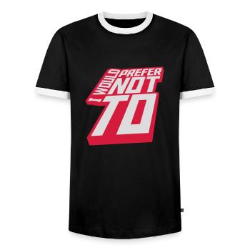 Je préfère ne pas - T-shirt contrasté Homme - noir/blanc - Devant - AI Model Female 172 light (172cm) & AI Model Male 178 light (178cm)