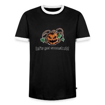 pumpkin kürbis let's get smashed! lustiger spruch - Männer Kontrast-T-Shirt - Schwarz/Weiß - Vorne - AI Model Female 172 light (172cm) & AI Model Male 178 light (178cm)