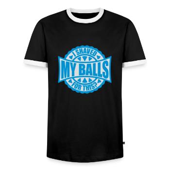 Je me suis rasé les couilles - T-shirt contrasté Homme - noir/blanc - Devant - AI Model Female 172 light (172cm) & AI Model Male 178 light (178cm)