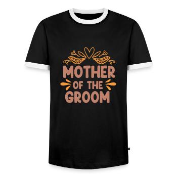 Mère du marié-mariage-mariée - T-shirt contrasté Homme - noir/blanc - Devant - AI Model Female 172 light (172cm) & AI Model Male 178 light (178cm)
