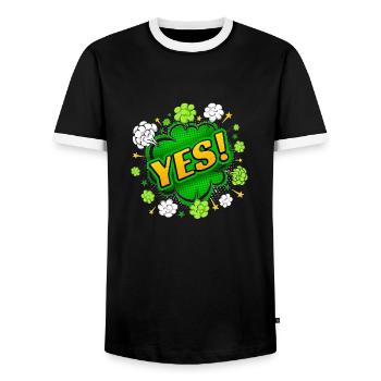 yes sing funny no girl feminism apply always - Men's Ringer Shirt - black/white - Front - AI Model Female 172 light (172cm) & AI Model Male 178 light (178cm)