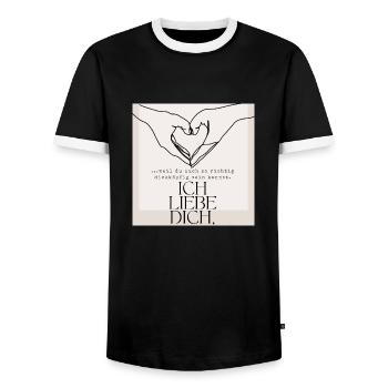 Ich liebe dich mein Dickkopf - Liebeserklärung - Männer Kontrast-T-Shirt - Schwarz/Weiß - Vorne - AI Model Female 172 light (172cm) & AI Model Male 178 light (178cm)
