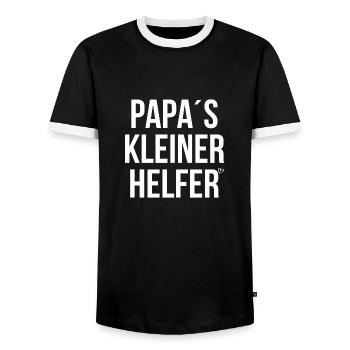 Papas kleiner Helfer - Männer Kontrast-T-Shirt - Schwarz/Weiß - Vorne - AI Model Female 172 light (172cm) & AI Model Male 178 light (178cm)