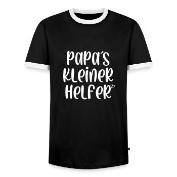 Papas kleiner Helfer - Männer Kontrast-T-Shirt - Schwarz/Weiß - Vorne - AI Model Female 172 light (172cm) & AI Model Male 178 light (178cm)