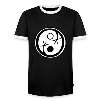 Yin Yang Signe Symbole Paix Bonheur Vecteur 2 - T-shirt contrasté Homme - noir/blanc - Devant - AI Model Female 172 light (172cm) & AI Model Male 178 light (178cm)