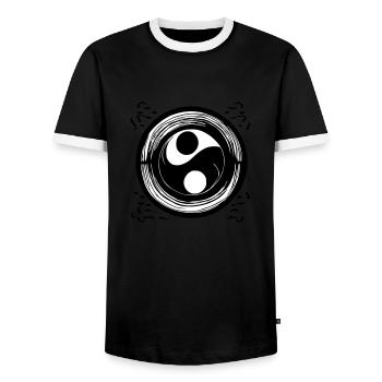 Yin Yang Signe Symbole Paix Bonheur Vecteur 6 - T-shirt contrasté Homme - noir/blanc - Devant - AI Model Female 172 light (172cm) & AI Model Male 178 light (178cm)
