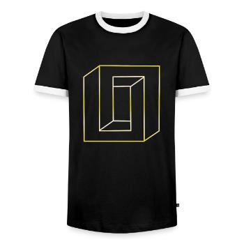 optique - T-shirt contrasté Homme - noir/blanc - Devant - AI Model Female 172 light (172cm) & AI Model Male 178 light (178cm)