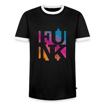 Funky Music - Männer Kontrast-T-Shirt - Schwarz/Weiß - Vorne - AI Model Female 172 light (172cm) & AI Model Male 178 light (178cm)