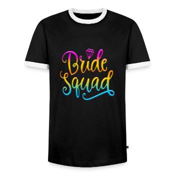Bride bride wedding stag party bridesmaid party stag party - Men's Ringer Shirt - black/white - Front - AI Model Female 172 light (172cm) & AI Model Male 178 light (178cm)