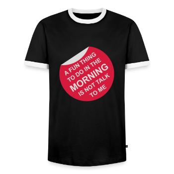 ne me parle pas - T-shirt contrasté Homme - noir/blanc - Devant - AI Model Female 172 light (172cm) & AI Model Male 178 light (178cm)