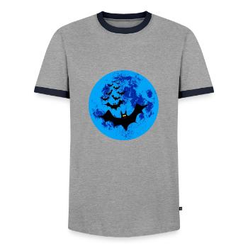 Vampire Bats Against The  - Men's Ringer Shirt - grey/navy  - Front - AI Model Female 172 light (172cm) & AI Model Male 178 light (178cm)