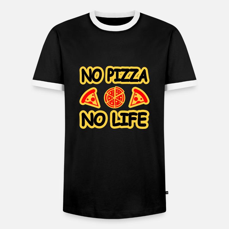 Pizza - Men's Ringer Shirt - black/white