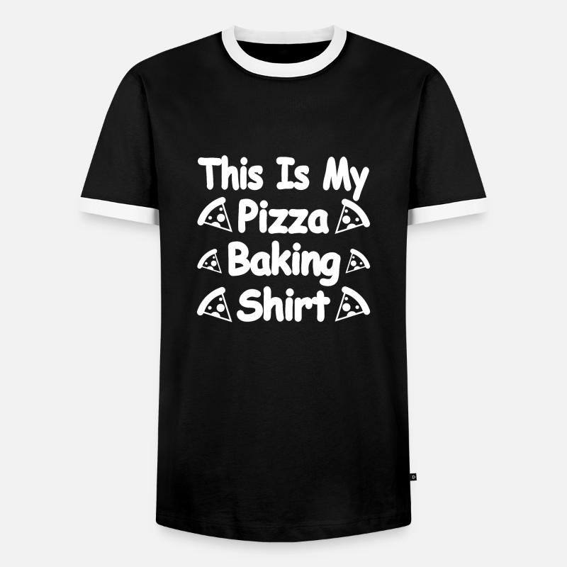 Pizza - Männer Kontrast-T-Shirt - Schwarz/Weiß
