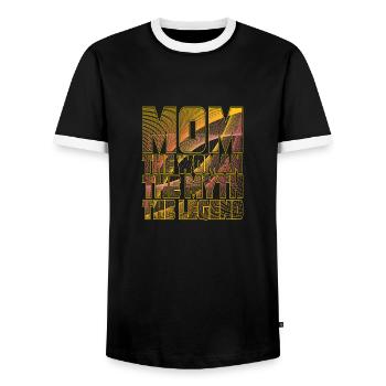 Mama Mama Die Frau Der Mythos Die Legende - Männer Kontrast-T-Shirt - Schwarz/Weiß - Vorne - AI Model Female 172 light (172cm) & AI Model Male 178 light (178cm)