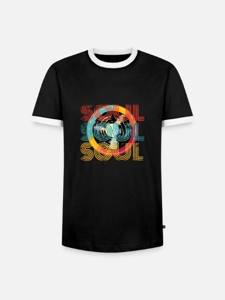 Soul Musik Retro - Männer Kontrast-T-Shirt - Schwarz/Weiß