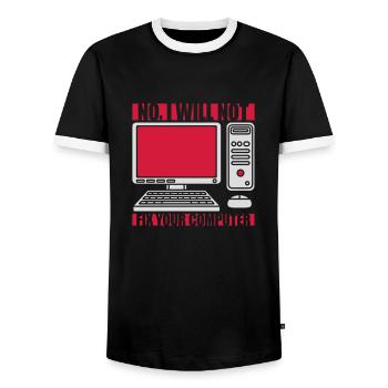 Ne pas réparer votre ordinateur - T-shirt contrasté Homme - noir/blanc - Devant - AI Model Female 172 light (172cm) & AI Model Male 178 light (178cm)