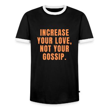 Augmentez votre amour, pas vos commérages - Christian - T-shirt contrasté Homme - noir/blanc - Devant - AI Model Female 172 light (172cm) & AI Model Male 178 light (178cm)