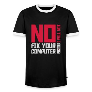 Ne pas réparer votre ordinateur - T-shirt contrasté Homme - noir/blanc - Devant - AI Model Female 172 light (172cm) & AI Model Male 178 light (178cm)