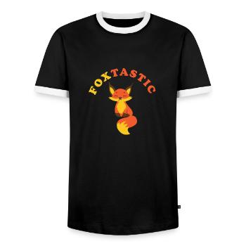 Foxtastic Fuchs lustiger Kinder Spruch - Männer Kontrast-T-Shirt - Schwarz/Weiß - Vorne - AI Model Female 172 light (172cm) & AI Model Male 178 light (178cm)