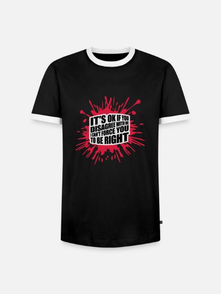 you disagree with me - Men's Ringer Shirt - black/white