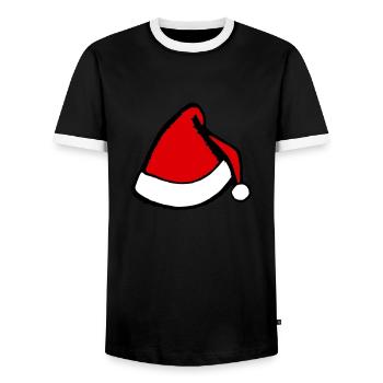 Christmas Hat Santa Claus Christmas Vector - Men's Ringer Shirt - black/white - Front - AI Model Female 172 light (172cm) & AI Model Male 178 light (178cm)
