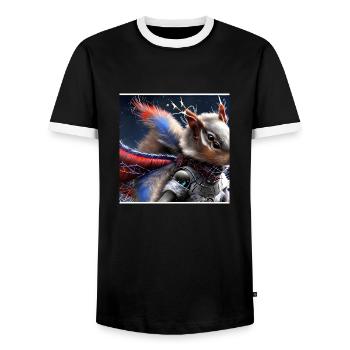 Série : distopia of christmas - T-shirt contrasté Homme - noir/blanc - Devant - AI Model Female 172 light (172cm) & AI Model Male 178 light (178cm)