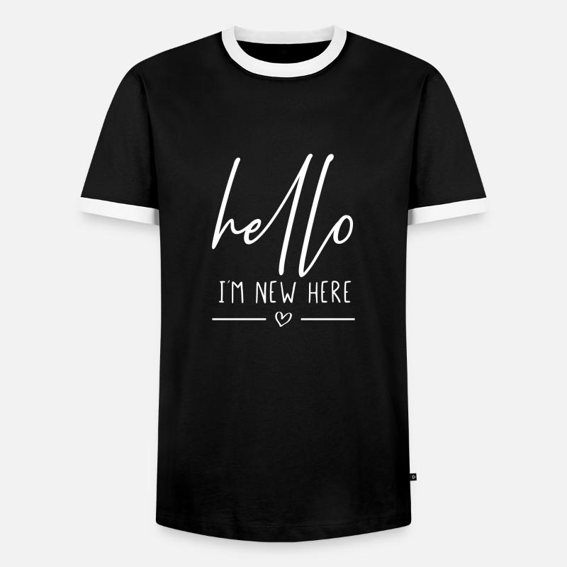 Hello im new here - Männer Kontrast-T-Shirt - Schwarz/Weiß