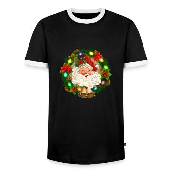 Ho ho - Tenue de Noël Enfants - T-shirt contrasté Homme - noir/blanc - Devant - AI Model Female 172 light (172cm) & AI Model Male 178 light (178cm)