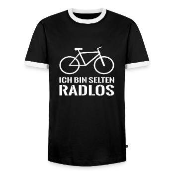 Fahrrad Spruch Rad - Männer Kontrast-T-Shirt - Schwarz/Weiß - Vorne - AI Model Female 172 light (172cm) & AI Model Male 178 light (178cm)