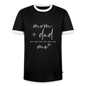 Maman Papa moi - T-shirt contrasté Homme - noir/blanc - Devant - AI Model Female 172 light (172cm) & AI Model Male 178 light (178cm)