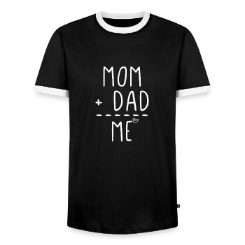 Maman Papa moi - T-shirt contrasté Homme - noir/blanc - Devant - AI Model Female 172 light (172cm) & AI Model Male 178 light (178cm)