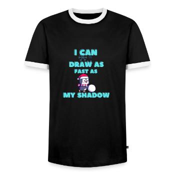 Bataille de boules de neige - T-shirt contrasté Homme - noir/blanc - Devant - AI Model Female 172 light (172cm) & AI Model Male 178 light (178cm)