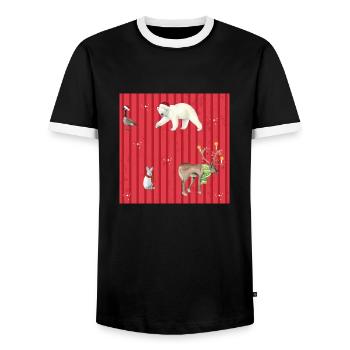 Weihnachten - Männer Kontrast-T-Shirt - Schwarz/Weiß - Vorne - AI Model Female 172 light (172cm) & AI Model Male 178 light (178cm)
