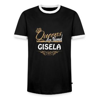Queens Are Named Gisela Lustiges Geschenk - Männer Kontrast-T-Shirt - Schwarz/Weiß - Vorne - AI Model Female 172 light (172cm) & AI Model Male 178 light (178cm)