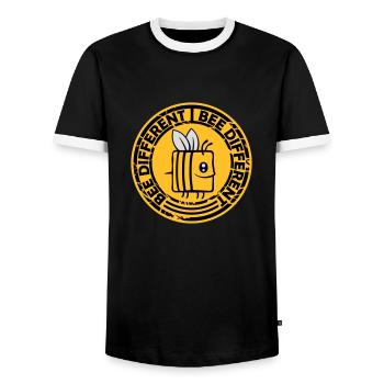 bee different saying quote - Men's Ringer Shirt - black/white - Front - AI Model Female 172 light (172cm) & AI Model Male 178 light (178cm)