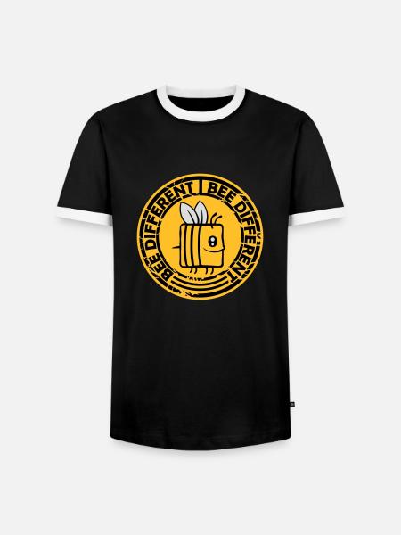 bee different saying quote - Men's Ringer Shirt - black/white