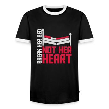 break her bed Zitat - Männer Kontrast-T-Shirt - Schwarz/Weiß - Vorne - AI Model Female 172 light (172cm) & AI Model Male 178 light (178cm)