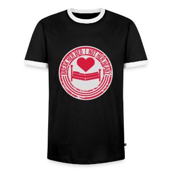 break her bed Zitat - Männer Kontrast-T-Shirt - Schwarz/Weiß - Vorne - AI Model Female 172 light (172cm) & AI Model Male 178 light (178cm)