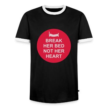 break her bed Zitat - Männer Kontrast-T-Shirt - Schwarz/Weiß - Vorne - AI Model Female 172 light (172cm) & AI Model Male 178 light (178cm)