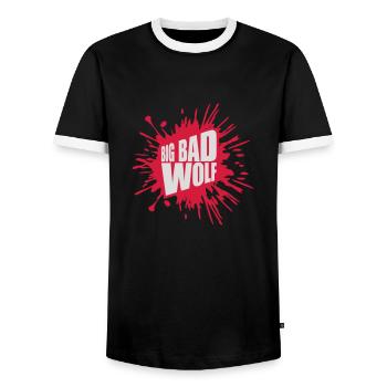 big bad wolf quote - Men's Ringer Shirt - black/white - Front - AI Model Female 172 light (172cm) & AI Model Male 178 light (178cm)