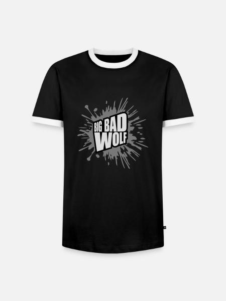 big bad wolf quote - Men's Ringer Shirt - black/white