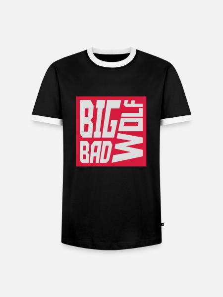 big bad wolf quote - Men's Ringer Shirt - black/white