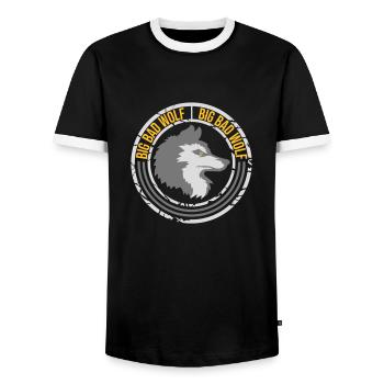 Citation du Grand Méchant Loup - T-shirt contrasté Homme - noir/blanc - Devant - AI Model Female 172 light (172cm) & AI Model Male 178 light (178cm)