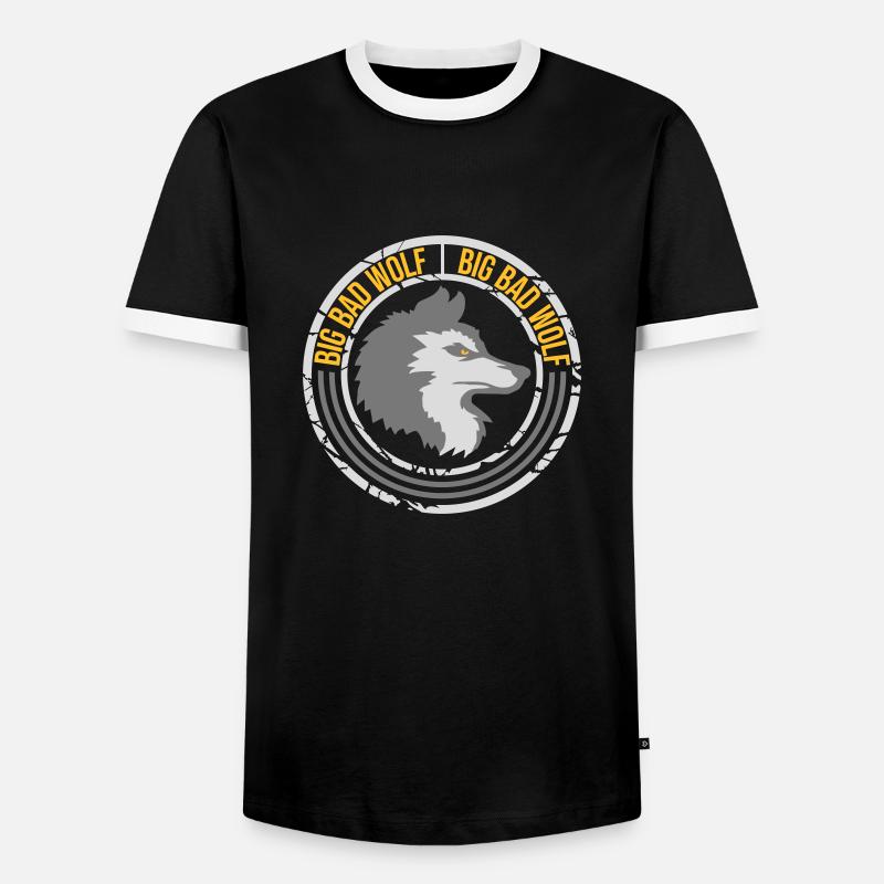 big bad wolf Zitat - Männer Kontrast-T-Shirt - Schwarz/Weiß